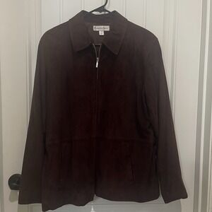 Women's  Brown‎ Lamb Skin Jacket Large
